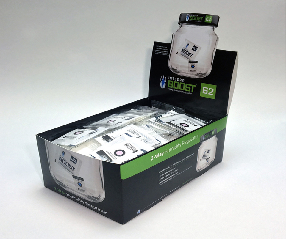 Desiccare Integra BOOST® 2-way humidity control packs in retail display